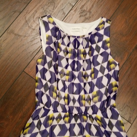 Calvin Klein purple geometric maxi dress N108:7:41 - Picture 2 of 7